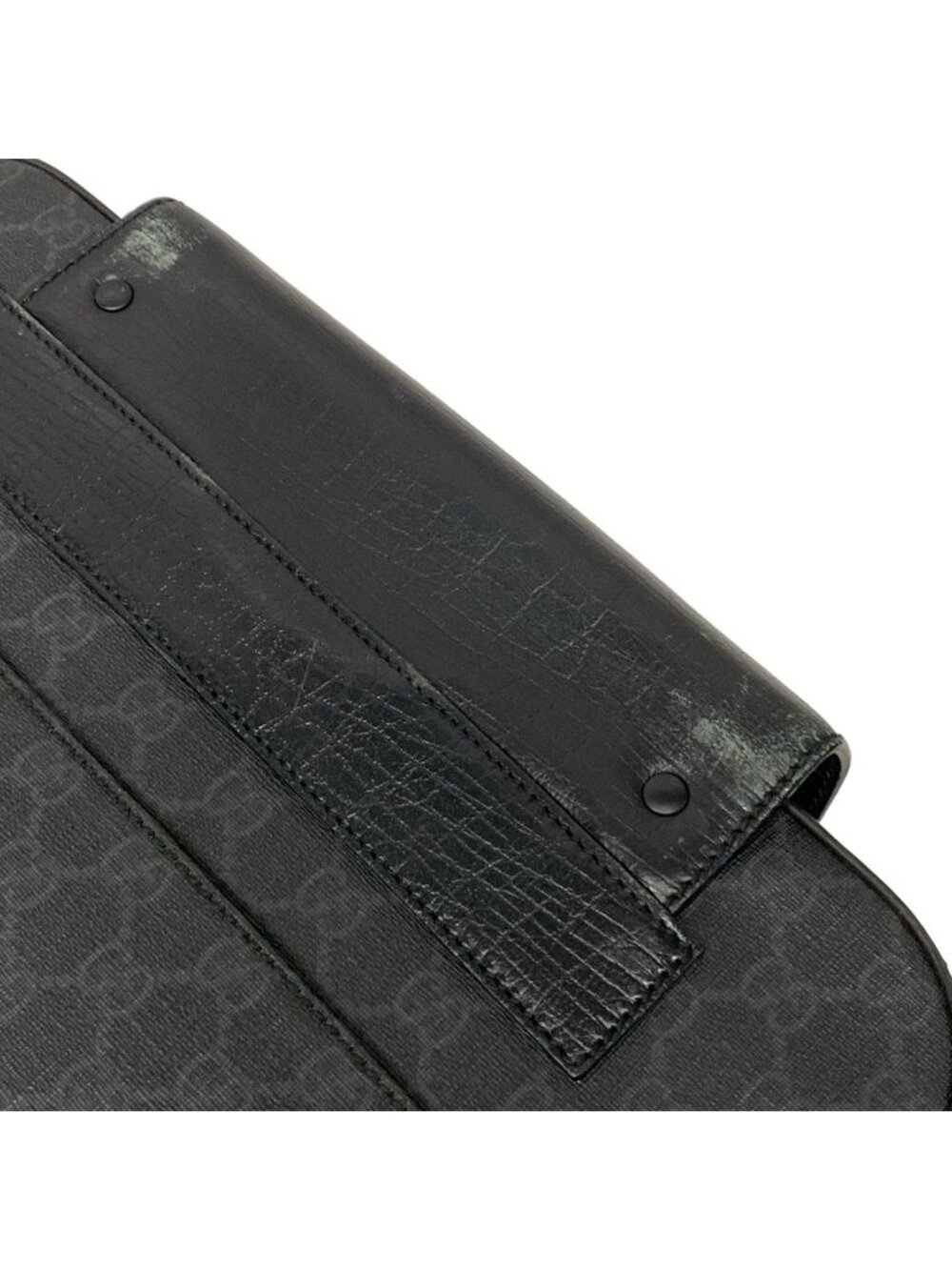 Gucci Travel Bag GG Supreme Black Dark Gray Leather - Picture 15 of 15